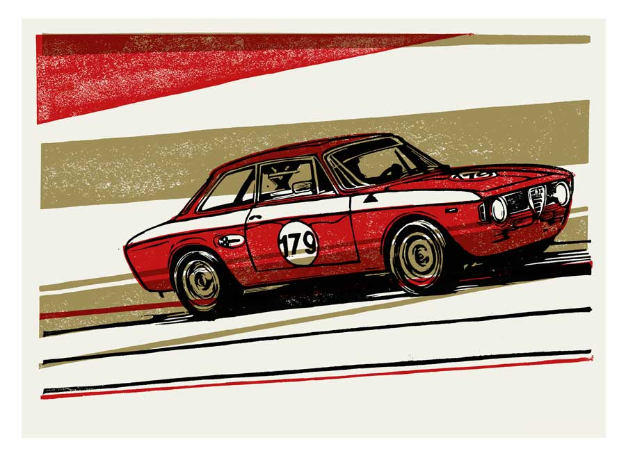 Alfa Romeo GTA illustration with simple background
