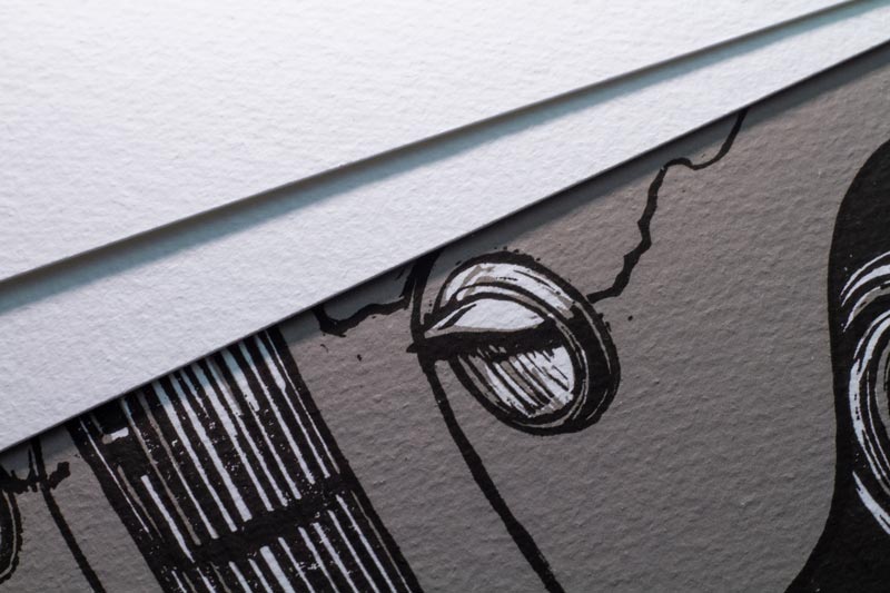 Close detail of a Giclee´ print, show paper texture.