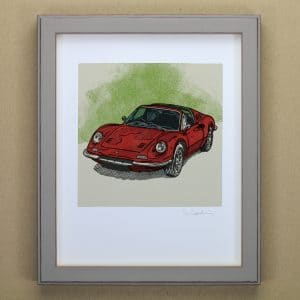 Ferrari Dino art print framed