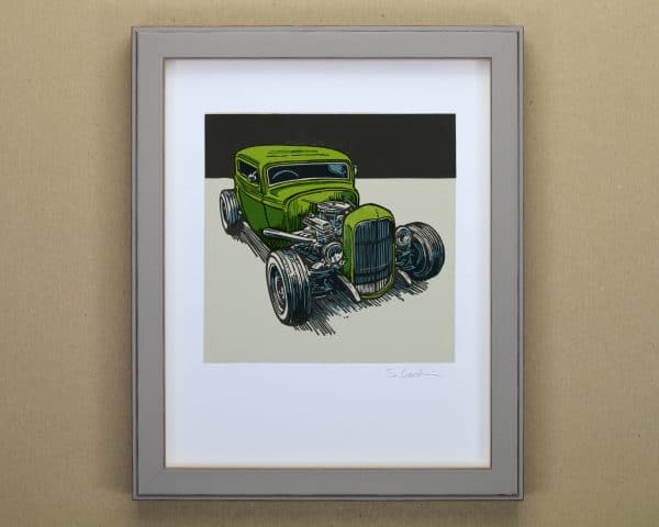 Hot Rod custom car art print framed